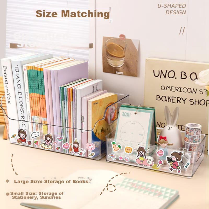 [Super Popular] Shuxing Bookshelf Desktop Storage Box, Acrylic Transparent Large...