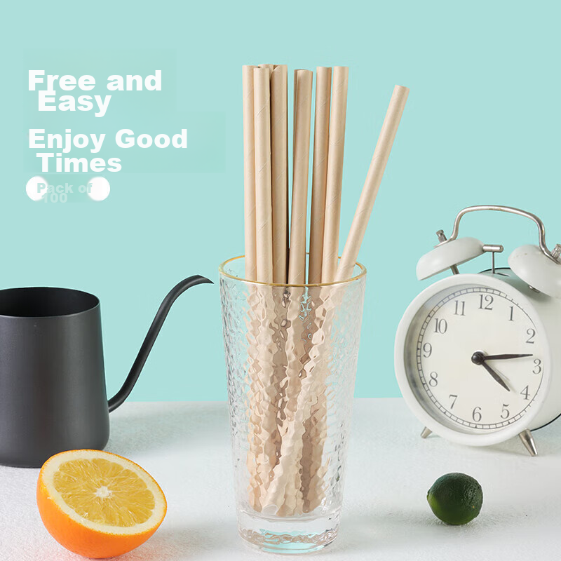 Baijie Disposable Paper Straws, Coffee Stirrers, Milk Tea Straws, Children's Nat...