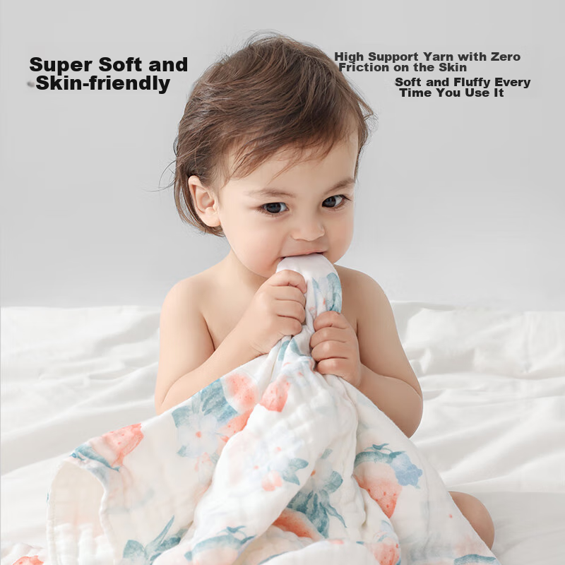Beipesi Baby Gauze Bath Towel, Children's Hooded Cape Towel, All-Season Ultra-So...