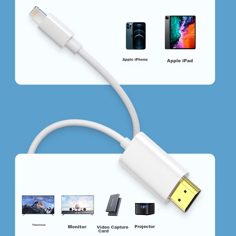 Biaze Lighting to HDMI Cable, Apple IPhone Screen Mirroring Cable/Screen Casting...