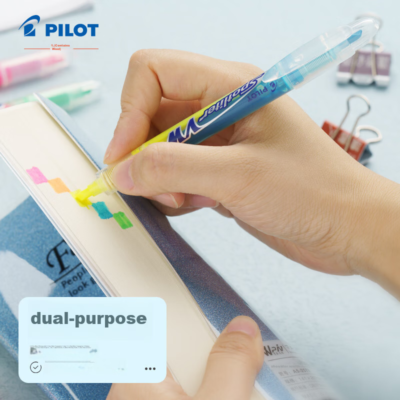 PILOT Dual-Tip Marker Pen, Liquid Ink Fluorescent Pen, Student Stationery, SVW-1...