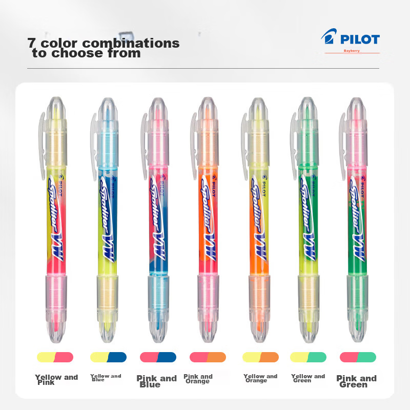PILOT Dual-Tip Marker Pen, Liquid Ink Fluorescent Pen, Student Stationery, SVW-1...