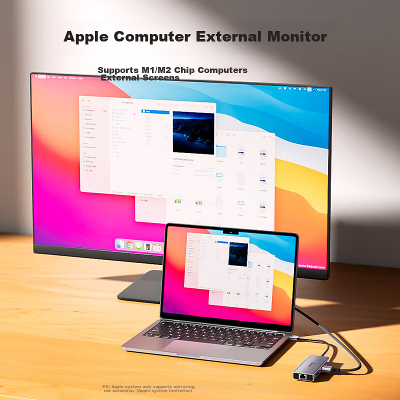 Biaze USB Expansion Dock to HDMI Adapter, Type-C Expansion Network Card Cable Co...