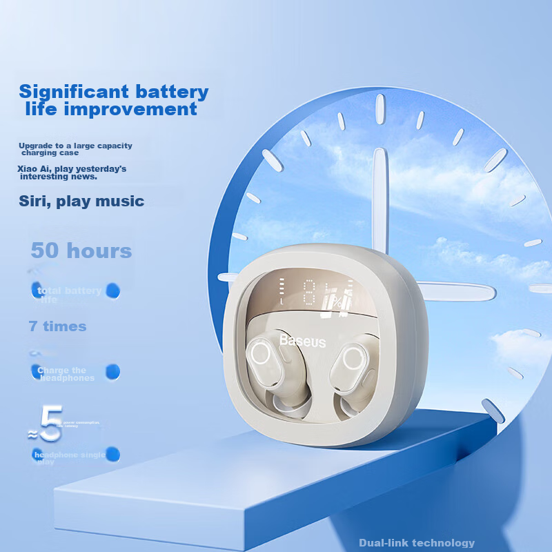 Baseus WM02+ True Wireless Bluetooth Earbuds, In-Ear Physical Noise Cancellation...