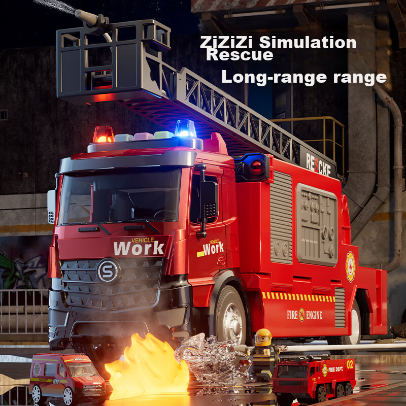 Beibi Children's Transforming Water-Spraying Fire Truck, Early Education Toy for...