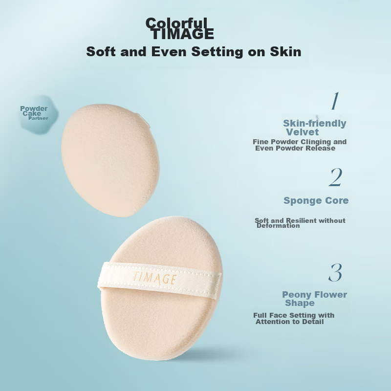 TIMAGE Highlighter Powder Puff *2 Pieces, Adheres Well, Doesn't Absorb Powder, f...