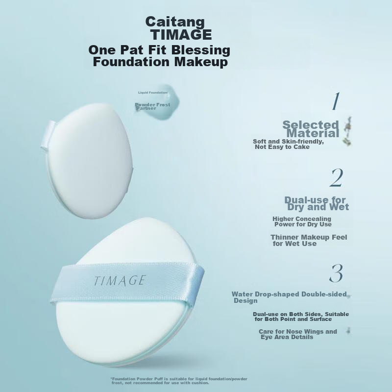 TIMAGE Highlighter Powder Puff *2 Pieces, Adheres Well, Doesn't Absorb Powder, f...