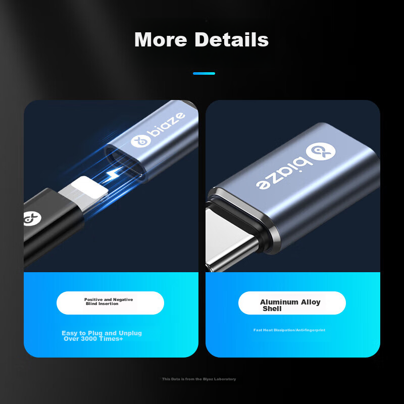 BIAZE Apple to Android Adapter Converter, Lightning to Type-C Charging Data Cabl...