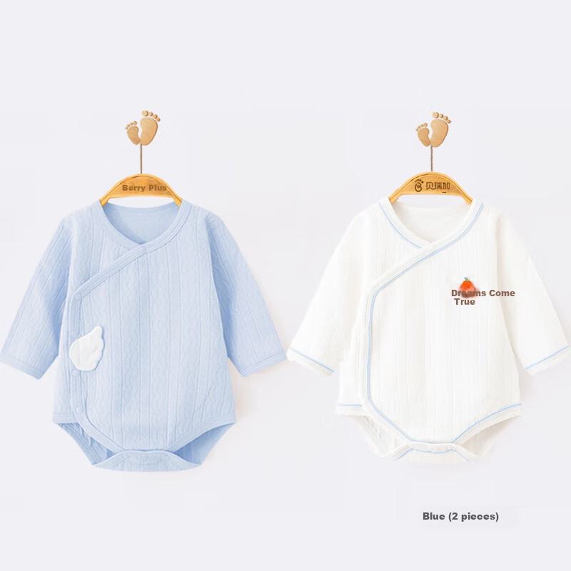 Babyprints Baby Romper 2-Pack, Belly Protection Onesie, Long Sleeve, Pure Cotton...