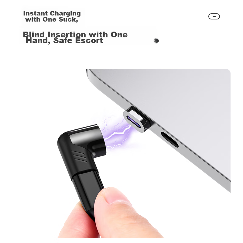 Biaze Type-C Adapter, Right-Angle Magnetic Adapter, Supports 120W High Power, Ap...