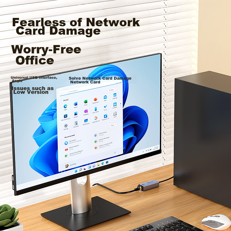 Biaze USB to Ethernet Adapter, Driver-Free Laptop Docking Station, RJ45 100Mbps...