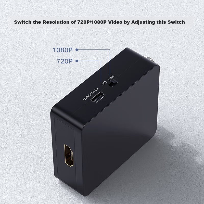 Biaze AV to HDMI Cable Converter, 3RCA to HDMI Adapter, USB Powered, AV Interfac...