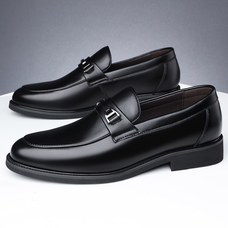 BEIOUTU Men's Slip-On Leather Shoes, Business Casual, Fashionable Loafers, Forma...