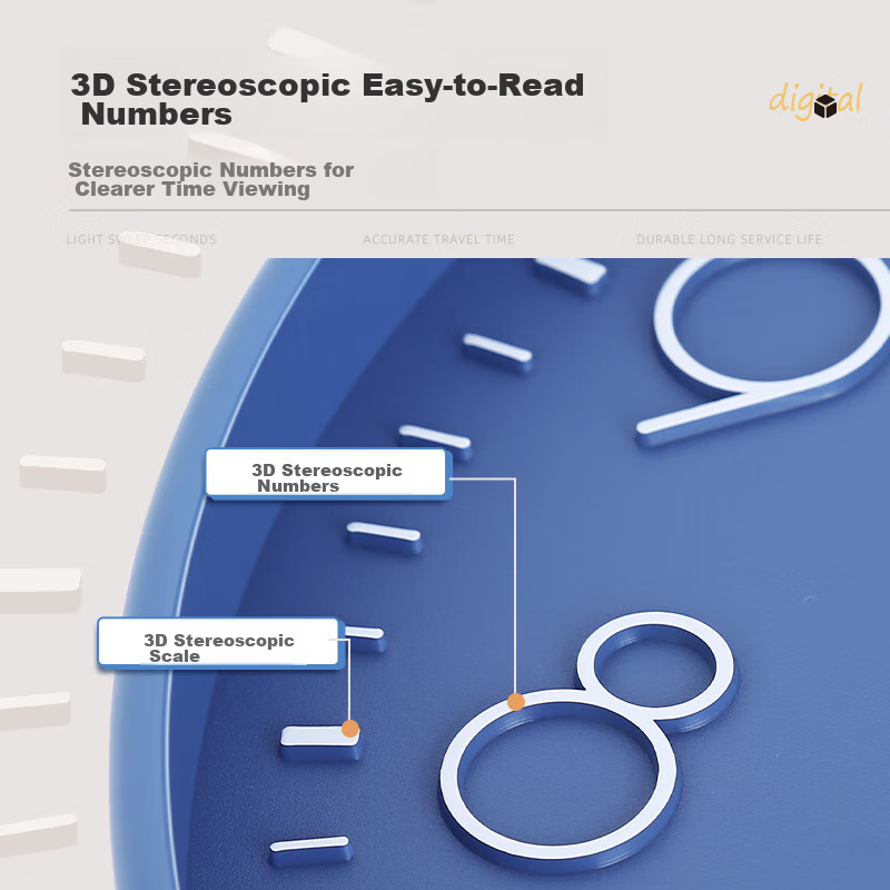 Polaris Wall Clock, Living Room Home Clock, Modern Minimalist Quiet Clock, Light...