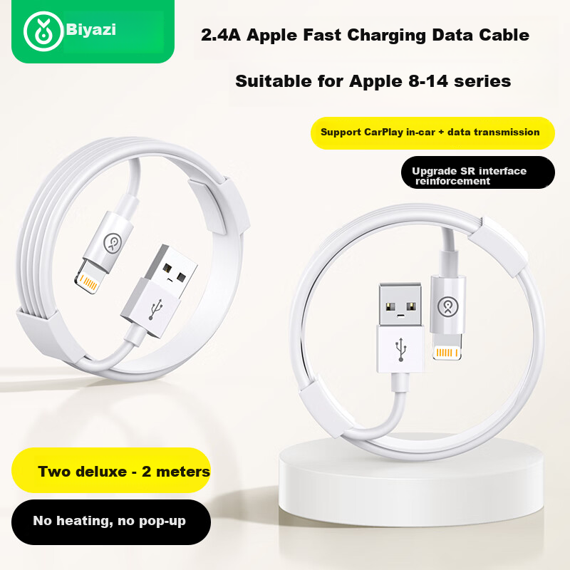 BIAZE 2-Pack Fast Charging Cable Compatible with iPhone 14 Pro Max/13/12/XR/Xs/8...