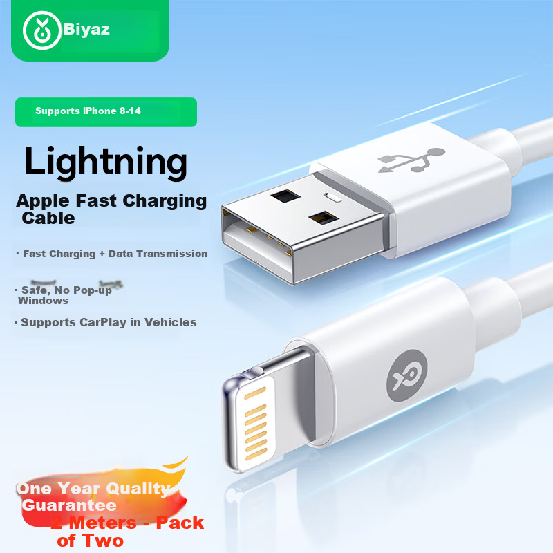 BIAZE 2-Pack Fast Charging Cable Compatible with iPhone 14 Pro Max/13/12/XR/Xs/8...