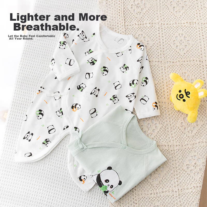 Babyprints Baby Romper 2-Pack, Newborn Butterfly Suit, Long-Sleeve Belly-Protect...