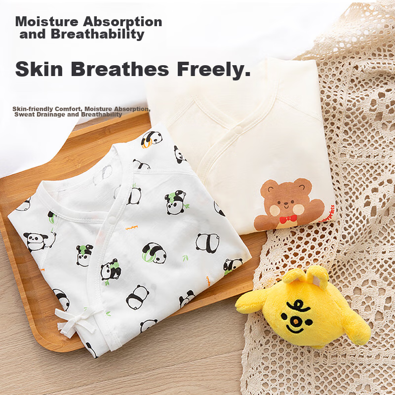 Babyprints Baby Romper 2-Pack, Newborn Butterfly Suit, Long-Sleeve Belly-Protect...