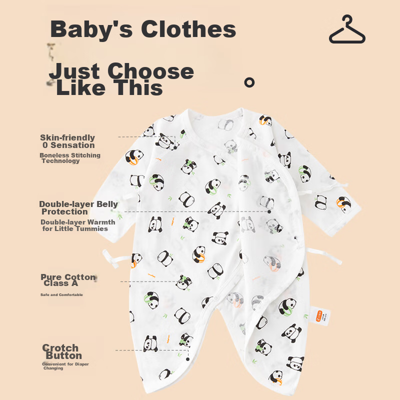 Babyprints Baby Romper 2-Pack, Newborn Butterfly Suit, Long-Sleeve Belly-Protect...