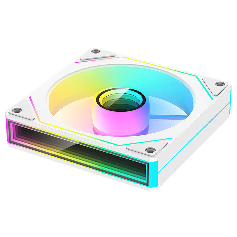 AOCT123RW/93 Anti-Leaf White 12CM Desktop Case Cooling Fan, ARGB Synchronized Li...