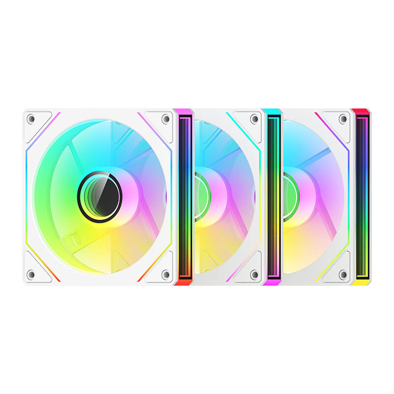 AOCT123RW/93 Anti-Leaf White 12CM Desktop Case Cooling Fan, ARGB Synchronized Li...