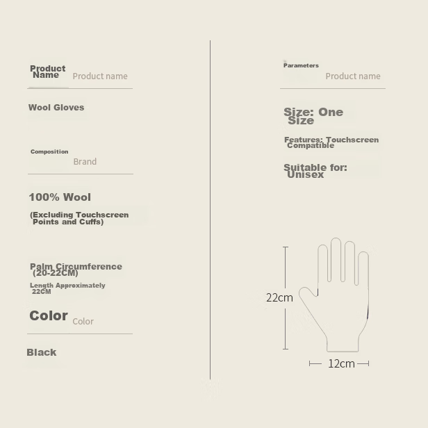 GRGN Pure Wool Gloves for Men, Winter Thickened Warm Touchscreen Cycling Driving...