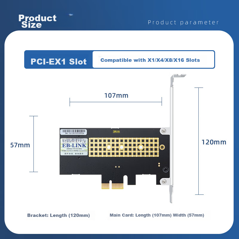EB-LINK PCIe 4.0 X1 to M2 Expansion Card, Full-Speed Single-Port M.2 Interface,...