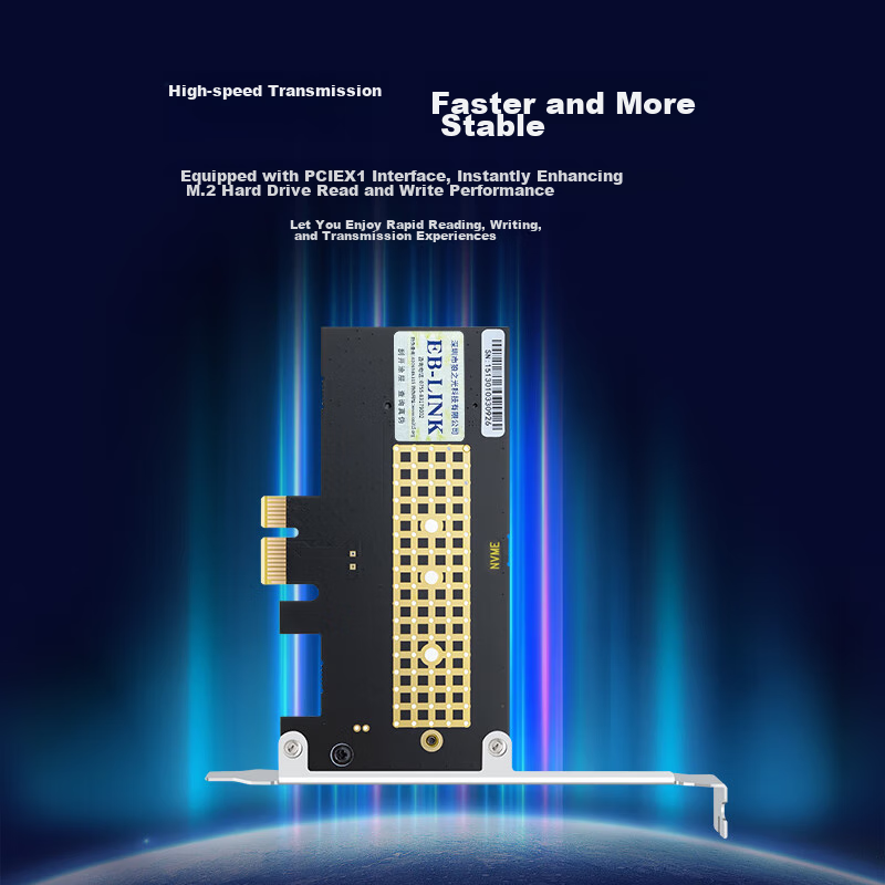 EB-LINK PCIe 4.0 X1 to M2 Expansion Card, Full-Speed Single-Port M.2 Interface,...