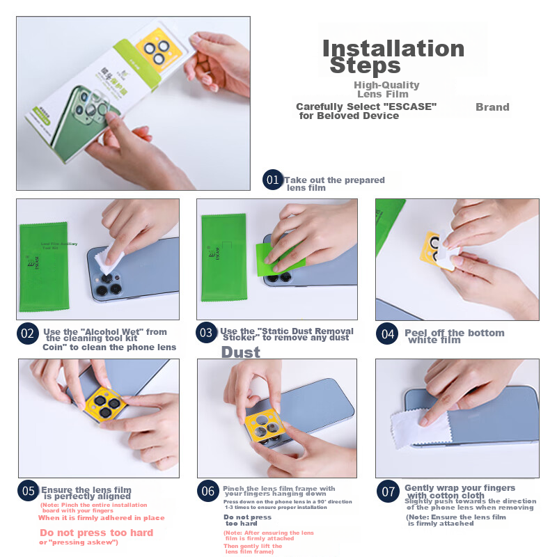 ESCASE IPhone 13 Pro Max/13 Pro Camera Lens Protector, Metal Rear Camera Full Co...