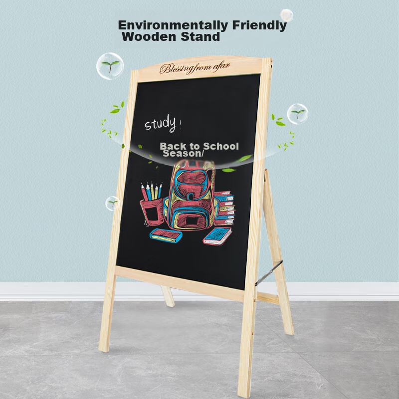 AUCS Chalkboard Stand Home Use 50*70cm Children's Writing Board for Shops, Super...