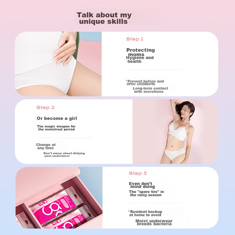 Freego Disposable Cotton Underwear for Travel And Postpartum Women, Portable 5 I...