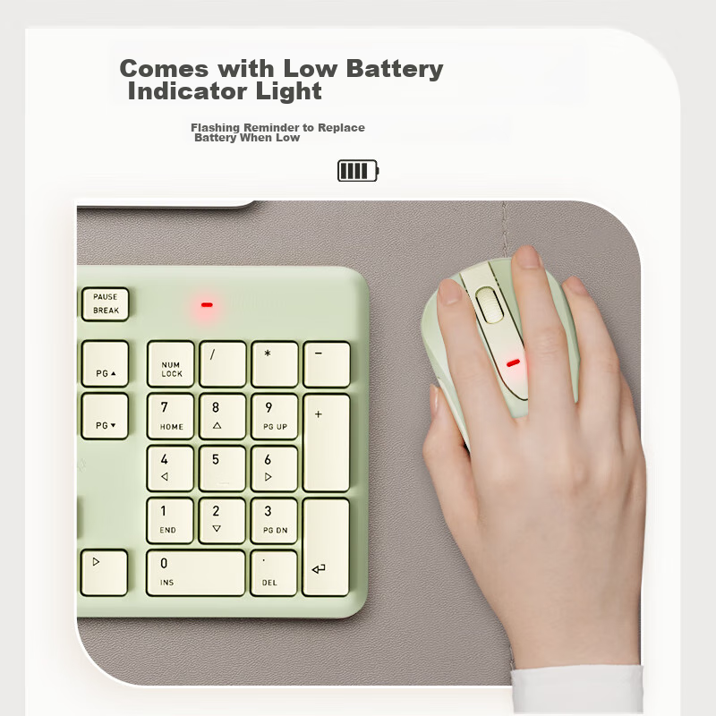 CHERRY DW2300 Wireless Keyboard And Mouse Combo, Full-Size Quiet Portable Ergono...