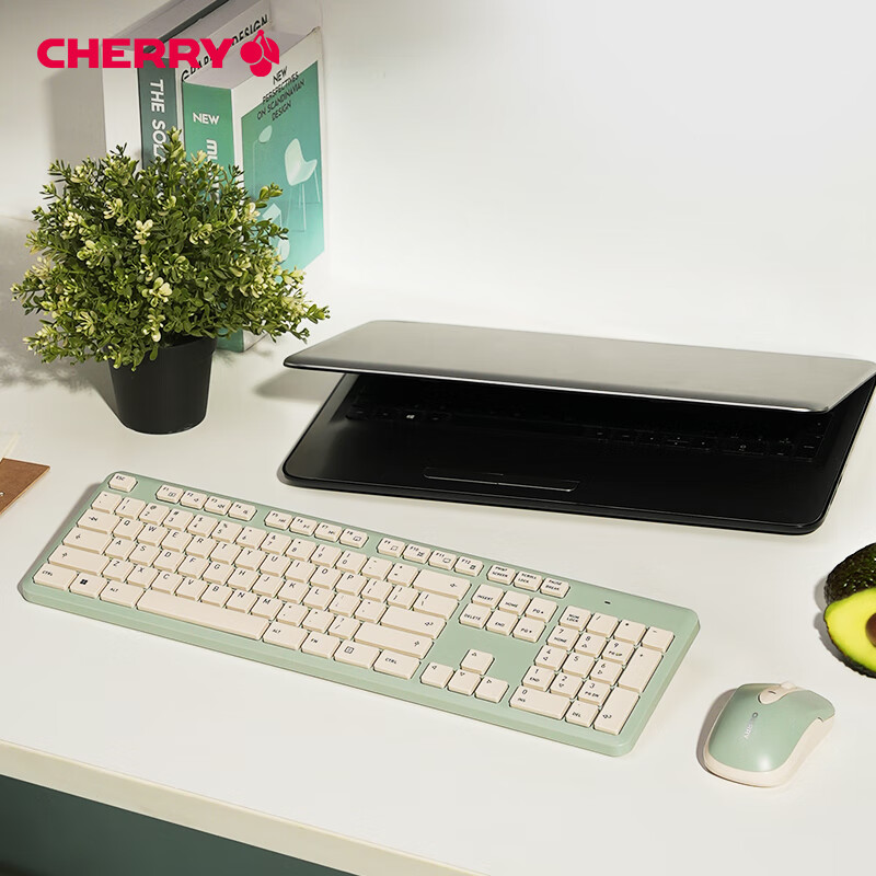 CHERRY DW2300 Wireless Keyboard And Mouse Combo, Full-Size Quiet Portable Ergono...