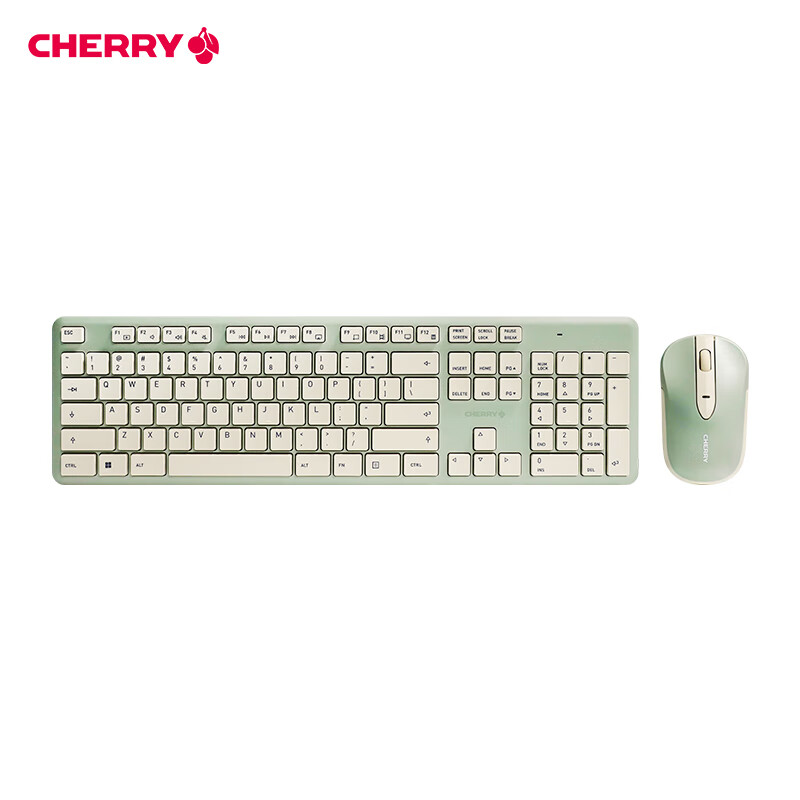 CHERRY DW2300 Wireless Keyboard And Mouse Combo, Full-Size Quiet Portable Ergono...