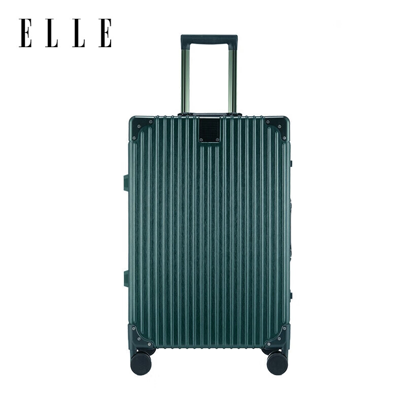 ELLE French 20-Inch Dark Green Suitcase, Women's Fashionable Trolley Case, 360-D...