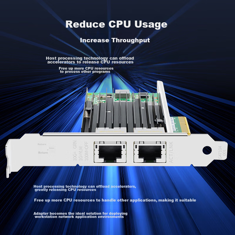 EB-LINK Intel X540 Chip, PCI-E X8 Dual-Port Server Network Card, X540-T2 Network...