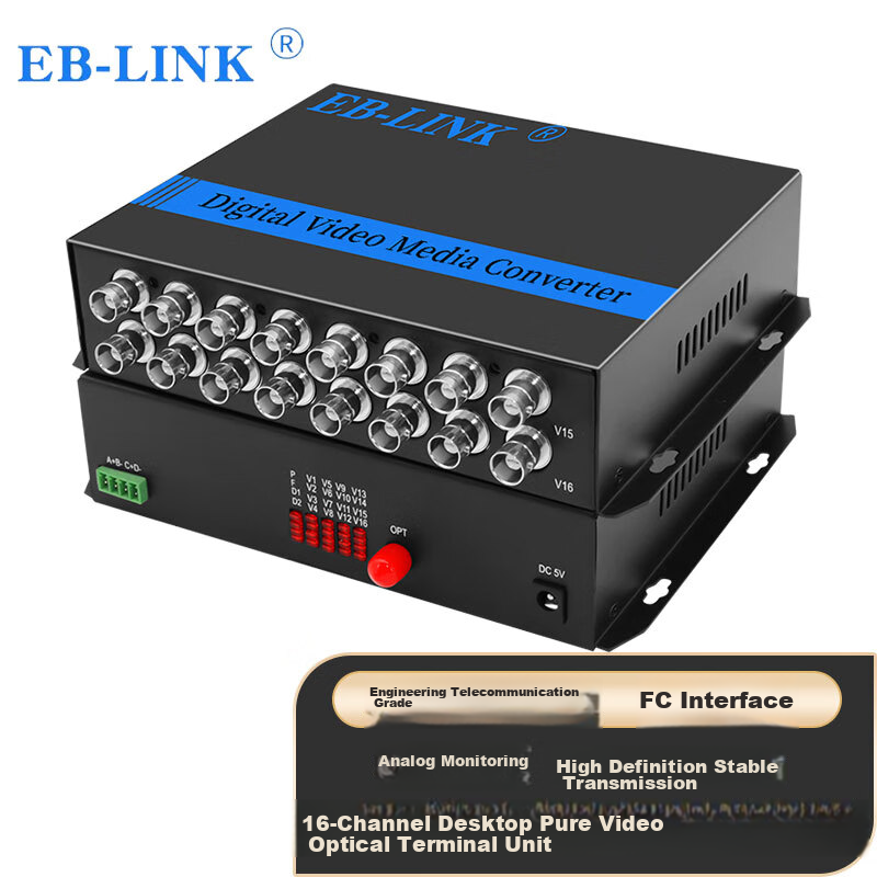 EB-LINK EB-RS Video Optical Terminal, 16-Channel Pure Video Digital Analog HD Mo...