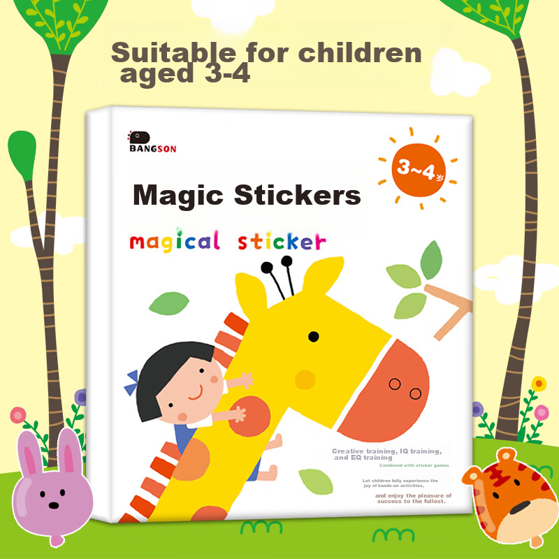 BANGSON Magic Sticker Books for 3-4 Year Old Children, Quiet Book Sticker Pictur...