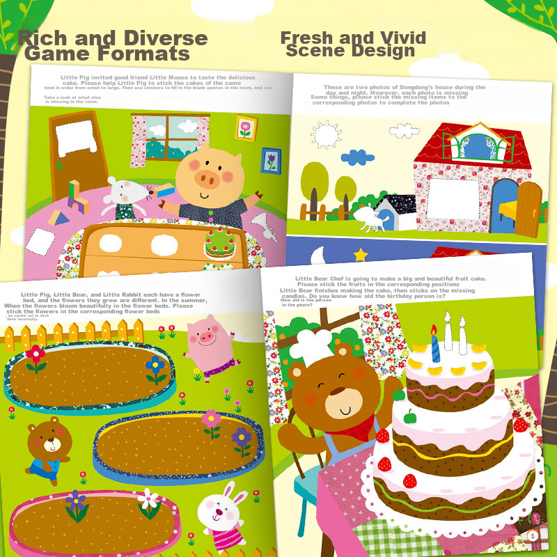 BANGSON Magic Sticker Books for 3-4 Year Old Children, Quiet Book Sticker Pictur...