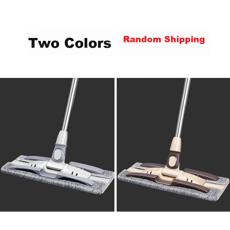 Baishiyoupin Cloth Flat Mop, 38cm, 4 Mop Pads, Household All-In Lazy Mop, Thicke...