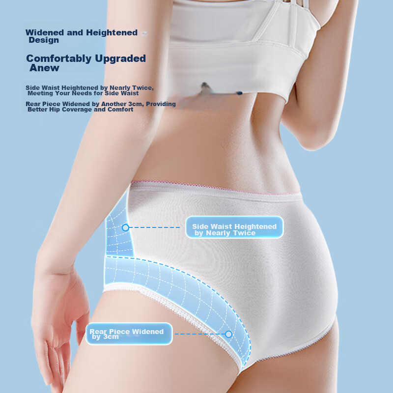 Freego Pure Cotton Disposable Underwear for Women, All-Cotton, No-Wash, Individu...