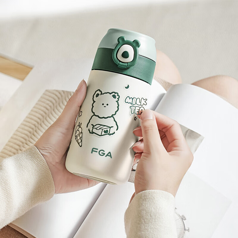FGA Fuguang Straw Insulated Cup, 316 Stainless Steel, Children's Thermos, Coffee...