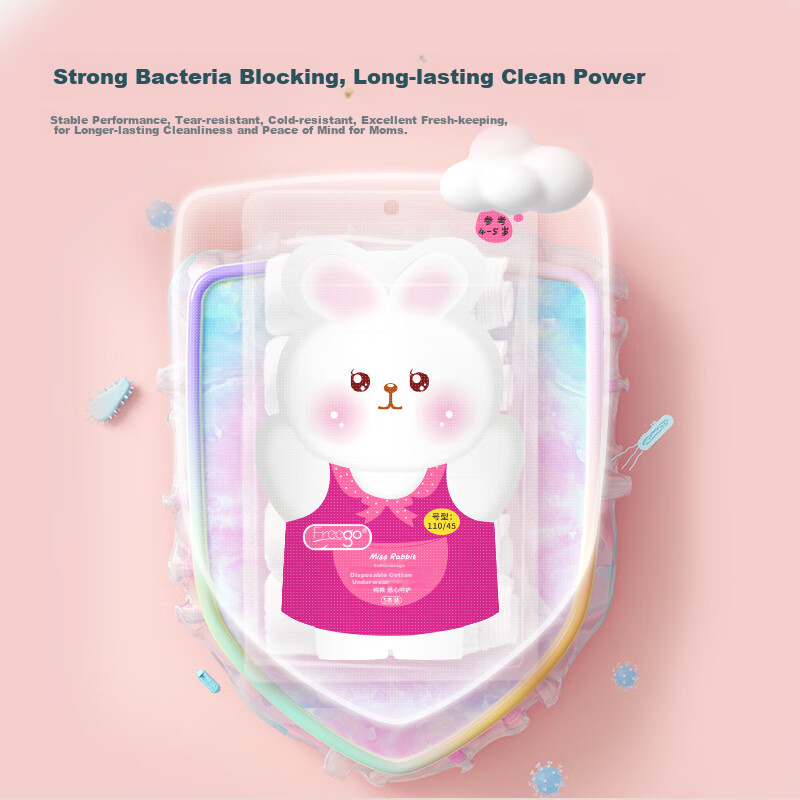 Freego Children's Disposable Underwear, Travel Pure Cotton, for Kids, Primary Sc...