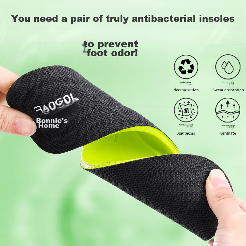 3AnGnI 3 Pairs of Insoles for Men and Women, Odor-resistant, Antibacterial, Shoc...