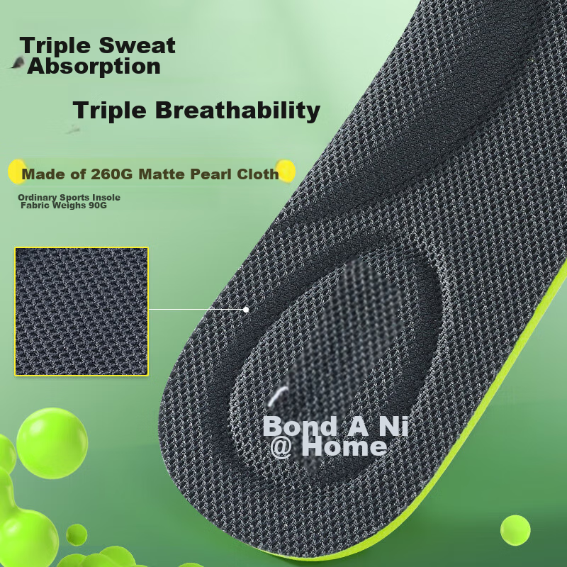 3AnGnI 3 Pairs of Insoles for Men and Women, Odor-resistant, Antibacterial, Shoc...