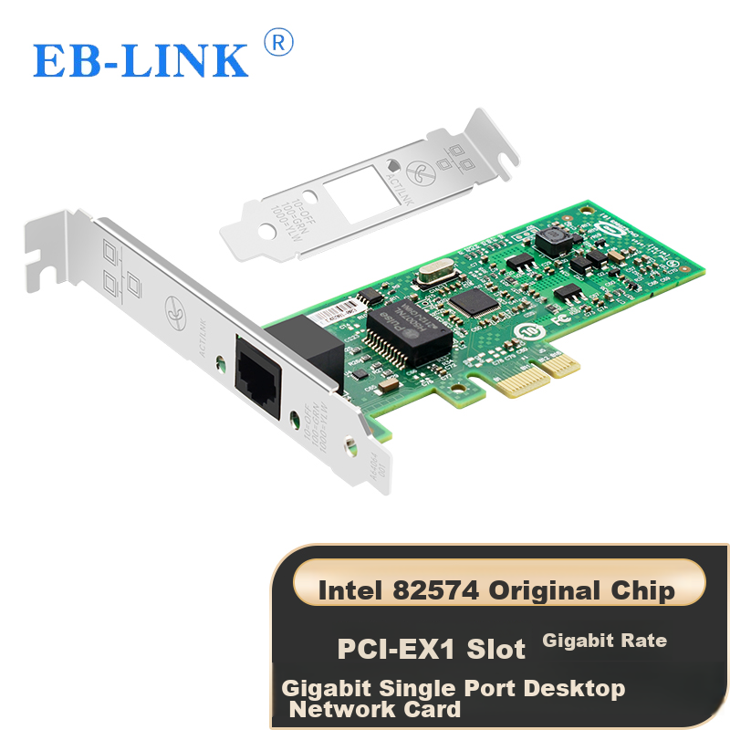 EB-LINK Intel 82574 Chip, PCI-E X1 Gigabit Single-Port Desktop Wired Network Car...