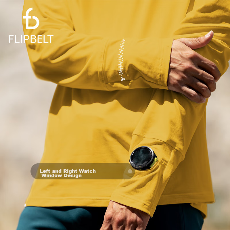 Flipbelt Men's Long-Sleeve Shirt, Breathable for Autumn And Winter, Fitness Runn...