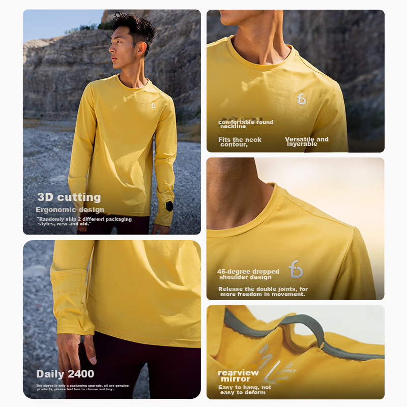 Flipbelt Men's Long-Sleeve Shirt, Breathable for Autumn And Winter, Fitness Runn...