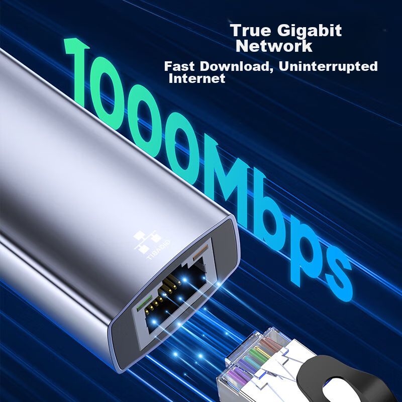 Biaze USB3.0 to Gigabit Ethernet Expansion Dock Splitter, Laptop Network Cable A...