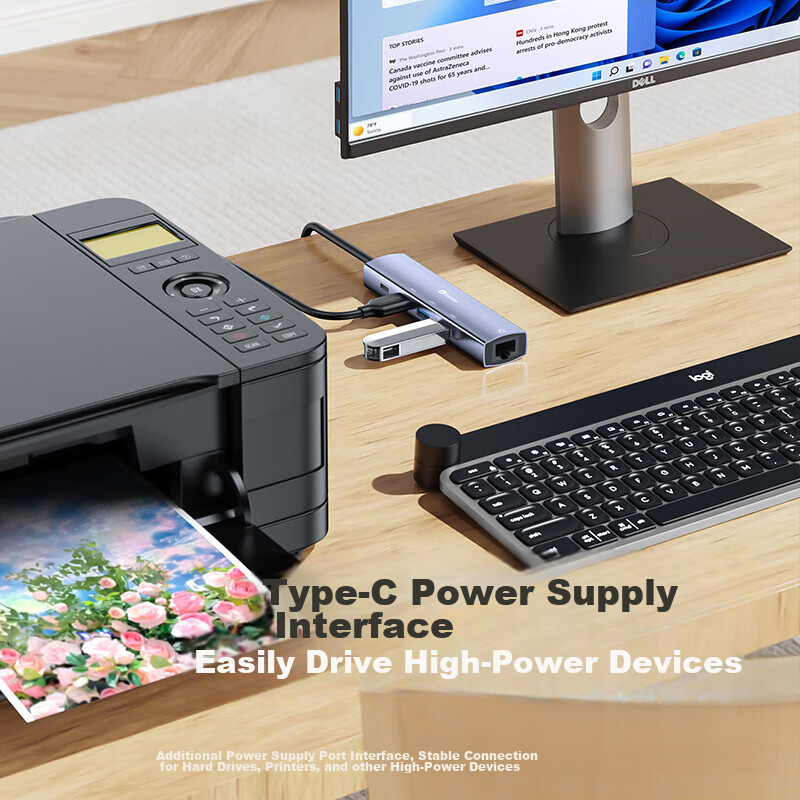 Biaze USB3.0 to Gigabit Ethernet Expansion Dock Splitter, Laptop Network Cable A...